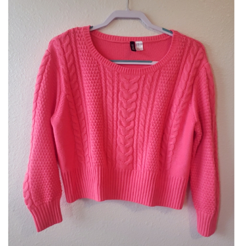 Neon pink cropped sweater